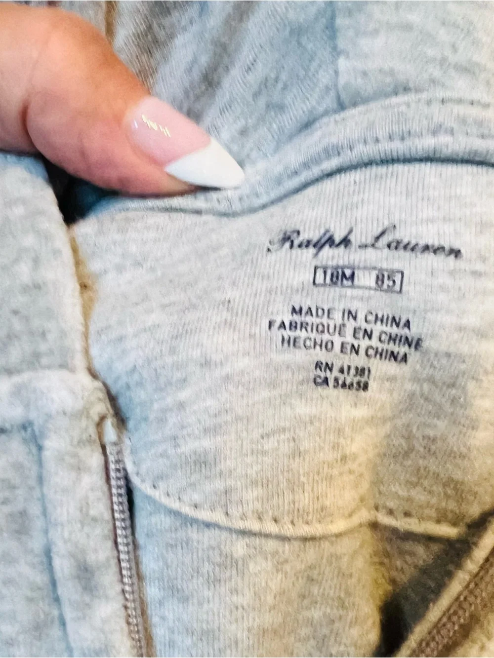 Polo Ralph Lauren - Toddler Grey Hooded Velour Sweatshirt & Jogger Set - 18m